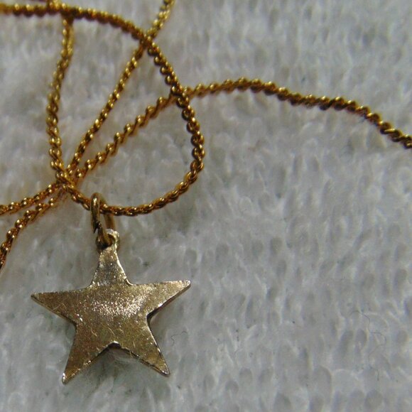 Vintage Rainbow Star with Gold Plated Back on Gold Chain Necklace - Picture 6 of 9